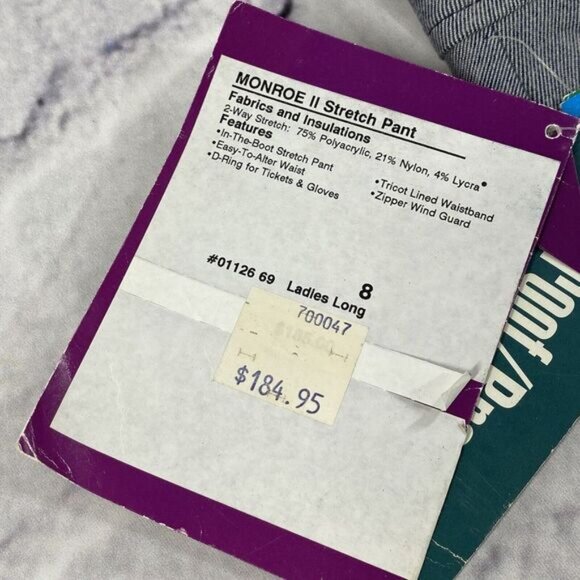 Vintage OBERMEYER Women's Monroe II Stretch In The Boot Ski Pants Size 8‎ L 1993 - Picture 11 of 16